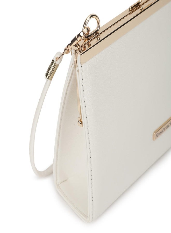 Fastrack white Party Sling Bag for Women | Faux Leather Crossbody with Detachable Strap & Sleek Hardware | Compact & Stylish Evening Bag for Parties, Dinners & Nights Out - Image 3